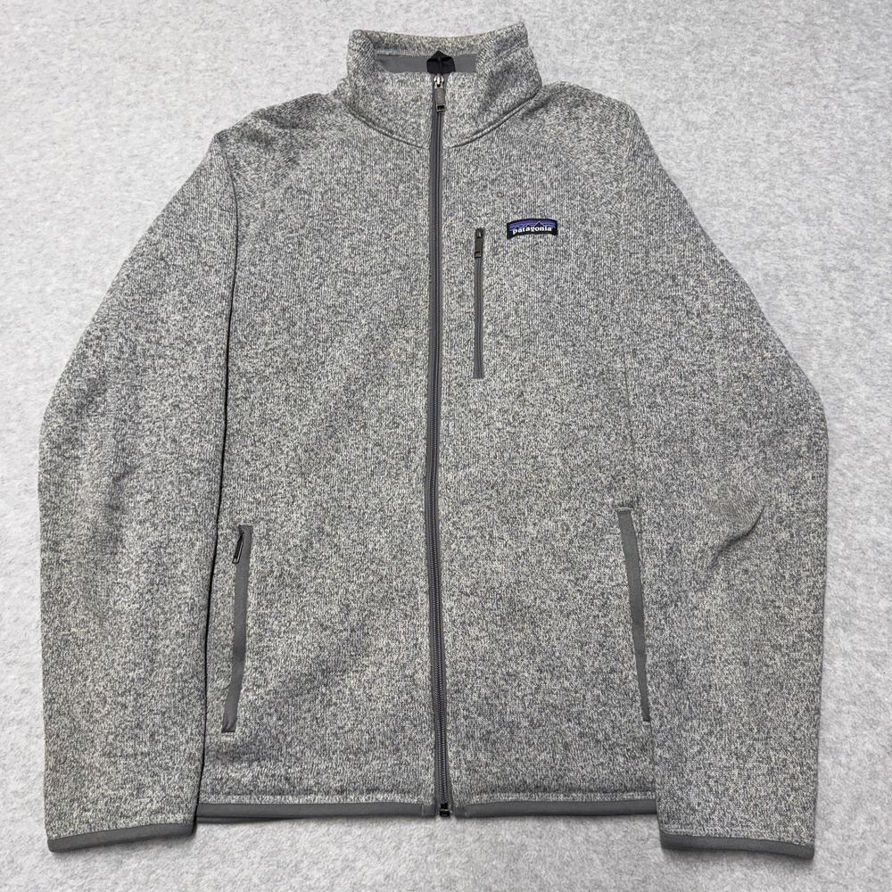 Patagonia Better Sweater Jacket Mens Medium Gray Fleece Full Zip Pockets Outdoor